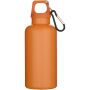 Oregon 400 ml solid colour RCS recycled plastic water bottle with carabiner - Orange Oregon 400 ml solid colour RCS recycled plastic water bottle with carabiner - Orange