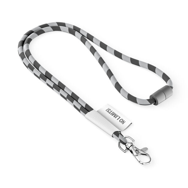 Polyester 2-kleurige koord-lanyard met full color label Polyester 2-kleurige koord-lanyard met full color label