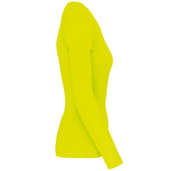 Ladies' long-sleeved sports T-shirt Fluorescent Yellow XL Ladies' long-sleeved sports T-shirt Fluorescent Yellow XL