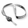 Gerecycled Polyester (rPET) sublimatie lanyard met badge reel met metalen krimp Gerecycled Polyester (rPET) sublimatie lanyard met badge reel met metalen krimp