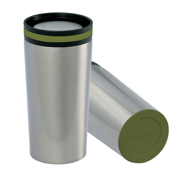 Thermobeker RETUMBLER-myDRINQEO - donkergroen, oijfgroen, zilver Thermobeker RETUMBLER-myDRINQEO - donkergroen, oijfgroen, zilver