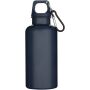 Oregon 400 ml solid colour RCS recycled plastic water bottle with carabiner - Navy Blue Oregon 400 ml solid colour RCS recycled plastic water bottle with carabiner - Navy Blue