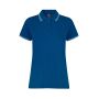 Contrast poloshirt | stretch | dames - Azur, 4XL