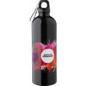 Gerecyclede roestvrijstalen enkelwandige fles (750 ml) Emeric zwart