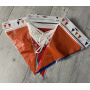 Oranje rood wit blauwe PE vlaggenlijn 10 meter lang met 18 puntvlaggen 
