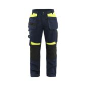 Donker marineblauw/High vis geel