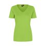 Interlock T-shirt | v-hals | dames - Kalk, S