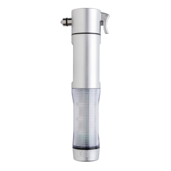 Veiligheidszaklamp met noodhamer, zilver Veiligheidszaklamp met noodhamer, zilver