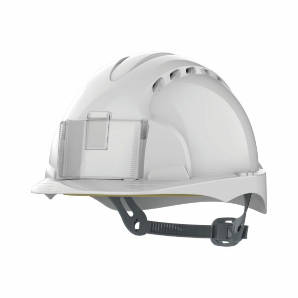 EVO®2 geventileerde helm met badgehouder - schuifsluiting. White One Size EVO®2 geventileerde helm met badgehouder - schuifsluiting. White One Size
