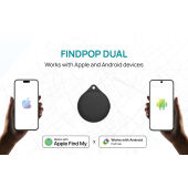 Findpop Dual RCS recycled plastic item finder IPX5, zwart