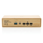 Bamboe alarmklok met 5W draadloze oplader, bruin