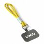 Sleutelhanger & telefoonhouder met koord met leren uiteinde.