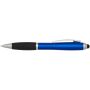 Nash RCS balpen met stylus van gerecycled plastic met gekleurde behuizing en zwarte grip (blauwe inkt) - Koningsblauw