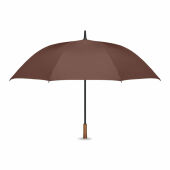 RAYNA - 27" auto paraplu houten greep - Bruin