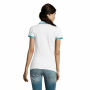 PASADENA WOMEN - PASADENA dames polo 200g - XXL - White/Aqua
