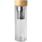 Bailey 400 ml infuusfles van borsilicaatglas met bamboe deksel - Transparant helder