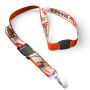 Afneembare polyester keycord met gesublimeerde satijnen overlay