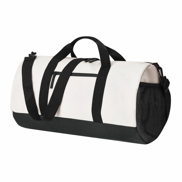 Ronde weekendtas Sukar | PU | Ø28×51 cm | Zijvak met rits | Beige Ronde weekendtas Sukar | PU | Ø28×51 cm | Zijvak met rits | Beige