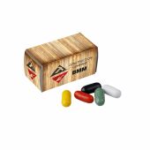 Container doosje gevuld met snoep, Wit, Dropstaafjes mix
