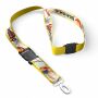 Afneembare polyester keycord met gesublimeerde satijnen overlay