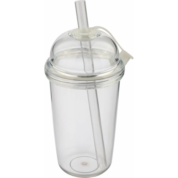rPet Drinkbeker met rietje Glow 500 ml roze rPet Drinkbeker met rietje Glow 500 ml roze
