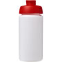 Baseline® Plus grip 500 ml sportfles met flipcapdeksel - Wit/Rood