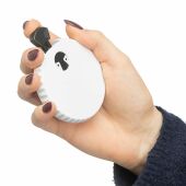 Gerecycled ABS mechanische dobbelsteen Cian wit/zwart