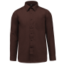 Overhemd in onderhoudsvriendelijk polykatoen-popeline heren Brown 4XL