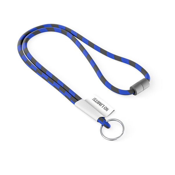Polyester 2-kleurige koord-lanyard met full color label Polyester 2-kleurige koord-lanyard met full color label