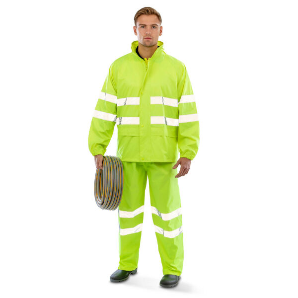 Hi-Vis Waterproof Suit - Fluorescent Yellow - XS Hi-Vis Waterproof Suit - Fluorescent Yellow - XS
