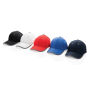 Impact AWARE™ 6 panel 280gr recycled katoen cap met bies, zwart