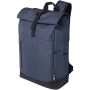 Libra 15,6 inch GRS gerecycled oprolbare laptop rugzak 12L - Gemêleerd marineblauw