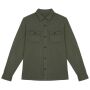 Ecologisch verwassen herenoverhemd in geborsteld fleece washed organic khaki XXL