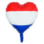 Folieballon Hart Nederlandse kleuren Rood-Wit-Blauw Folieballon Hart Nederlandse kleuren Rood-Wit-Blauw