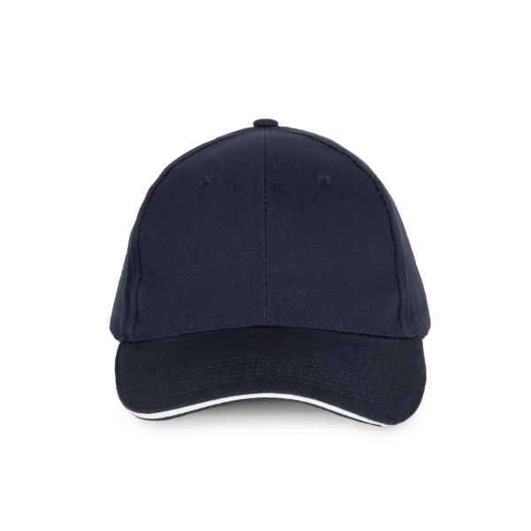 6-Panel-Kappe mit Kontrast-Sandwichschirm Navy / White One Size 6-Panel-Kappe mit Kontrast-Sandwichschirm Navy / White One Size