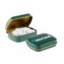 Mini scharnierblikje met logo mints, Mat Groen/Goud, Eigen vorm pepermunt