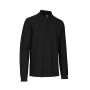 Poloshirt met lange mouw | stretch - Zwart, S