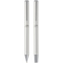 Lucetto recycled aluminium ballpoint and rollerball pen gift set - Silver