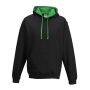 VARSITY HOODIE, JET BLACK/KELLY GREEN, XXL, JUST HOODS