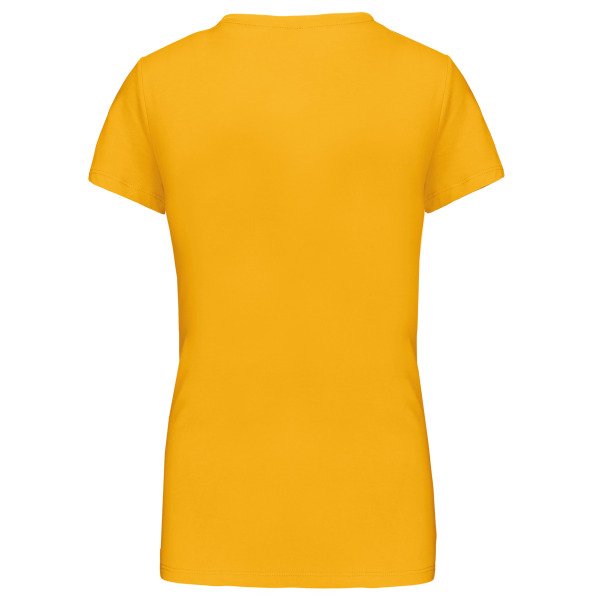 Dames T-shirt V-hals Korte Mouwen Yellow S