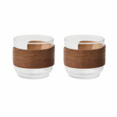 BOGOTA SET - Koffieglazen set walnoot greep - Hout