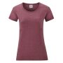 FOTL Lady-Fit Valueweight T, Heather Burgundy, S