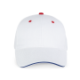 Orlando - 6 panel cap White / Royal Blue / Red One Size Orlando - 6 panel cap White / Royal Blue / Red One Size