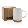 Keramische mok met kurken bodem 280 ml, wit