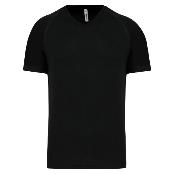 Heren-sport-t-shirt V-hals Black 3XL
