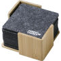 Onderzettersset Lawrence | Gerecycled | Bamboe houder - grijs