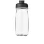 H2O Active® Pulse 600 ml sportfles met flipcapdeksel - Transparant/Zwart