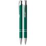 Aluminium balpen Marseille rubberised Groen - Blauwe inkt