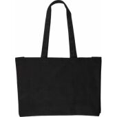 Katoen (280 gsm) boodschappentas Hugh zwart