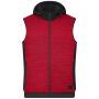 Men's Padded Hybrid Vest red melange/black XS